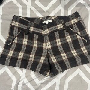 Alice + Olivia Checkered Women's Shorts - Black and Cream